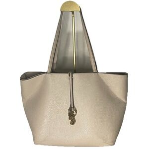 Anne‎ Klein Tote Bag Carryall Pebbled Texture Lt Beige Neutral Shoulder Handbag